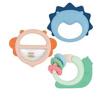 Ludi – Trio de hochets pour bébé – Éveil & dentition, légers, colorés – Lot multicolore