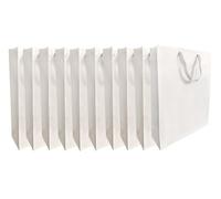 Ludi-Vin Lot de 10 Sacs en papier kraft blanc sans fenêtre pour 3 bouteilles de vin