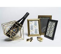LUDI-VIN Porte Bouteille Diamant métal Finition Dorée 14152A Medium