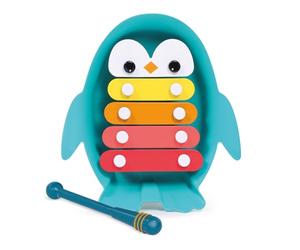 LUDI - Xylophone - pour l'Éveil Musical de Bébé - Aussi pour Le Bain - 1 maillet - 5 sonorités - Développe la Dextérité et l'Ouïe - Souple pour Plus de Sécurité - Facile à Nettoyer - Dès 18 Mois