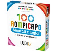 LUDIC - 100 Casse-tête mentaux et logiques - Solitaires Formation | avec 100 Cartes et 10 Niveaux de difficulté, défis individuels ou en Groupe, idée Cadeau Intelligente, Jeux mentaux pour Tous Les