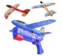 Ludihive Avion Polystyrene Planeur avec Pistolet Catapulte, Avion Jouet Mousse Jeux Volant, AnsJeux Enfant Maquette, Garçon Fille Ado 3 4 5 6 7 8 9 10+