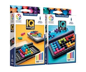 LUDILO Smart Games - IQ Puzzler Pro + IQ Fit, Jeux De Logique, Jeu De Reflexion, Jeu Educatif 6 Ans, Jeux De Société Enfant, Jeux De Voyage Enfant, Puzzle 6 Ans