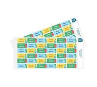 Ludisticks - Funky Dino - Lot de 36 Étiquettes Autocollantes pour vêtements, Stickers nominatifs personnalisés