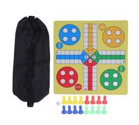 Ludo - jeu d'échecs pliable, plateau de jeu enroulable, avec 16 pièces, 1 dés, apprentissage familial pour enfants et adult