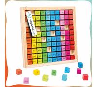 Ludo Lab Planche de multiplication en bois - Jeu de société double face pour enfants - Jouet éducatif pour les mathématiques, la multiplication et l'arithmétique - Design robuste avec chiffres et