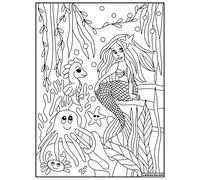 LudoColor - Tableau velours à colorier La Sirène
