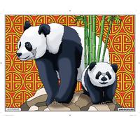 LudoColor Tableau Velours à colorier Les Pandas