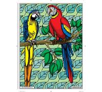 LudoColor Tableau Velours à colorier Les Perroquets