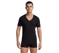 Ludor Liabel Lot de 3 t-shirts pour homme en coton 100 % peigné. 3 t-shirts blancs et colorés en coton de qualité supérieure, Col V 2Noirs 1Bleu, XXL