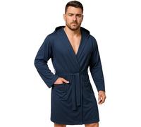 Ludor Peignoir pour homme en microfibre pour femme compact, économise de l'espace, pour voyage, salle de sport, piscine, ultra léger et unisexe., bleu marine, L