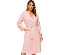 Ludor Peignoir pour homme en microfibre pour femme compact, économise de l'espace, pour voyage, salle de sport, piscine, ultra léger et unisexe., rose, L