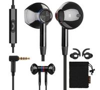 LUDOS Nova Ecouteurs Filaire avec Microphone Garantie 5 Ans - Écouteurs pour Apple iPhone, Samsung, Xiaomi, Oppo, LG avec Isolation Acoustique - 3.5 mm Jack, Haute Qualité Sonore