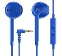 LUDOS Zenith Écouteurs, Garantie 2 Ans, Écouteur Intra-Auriculaires Filaires, Casque avec Microphone, Compatible avec Tablettes et Ordinateurs Portables Samsung, Huawei, iPhone, MP3 Players - Bleu