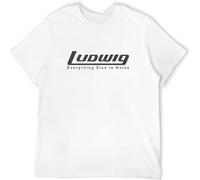 Ludwig T Shirt Drums Drummer Tee Short Sleeve Cotton Tops White M