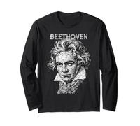 Ludwig Van Beethoven Compositeur Amusant Notes de Musique Musicien Manche Longue