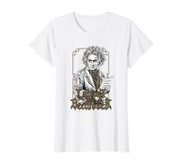 Ludwig Van Beethoven T-Shirt Graphique avec Valeur, Femme, Blanc, S