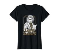 Ludwig Van Beethoven T-Shirt Graphique avec Valeur, Femme, Noir, S