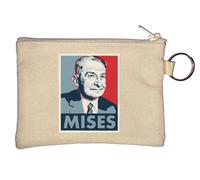 Ludwig von Mises Porte-monnaie Motif économiste autrichien Beige