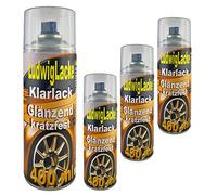 LudwigLacke 4 bombes de vernis transparent brillant peinture automobile 400 ml