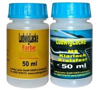 LudwigLacke Cramer-enduit de réparation pour Porsche Carraraweiss, Code couleur : B9A, Modèles : 2000-2013, Peinture Lackstifte 2 à 50 ml, Vernis transparent 50 ml
