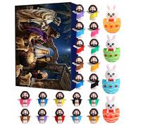 Lueear Calendrier de compte à rebours de Noël, décoration de compte à rebours de 24 jours, figurine de Jésus, décoration de bureau pour Pâques, Thanksgiving, Halloween, Saint-Valentin