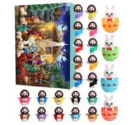 Lueear Calendrier de Noël compte à rebours | Décoration de calendrier de 24 jours | Figurine de Jésus pour Pâques, Thanksgiving, Halloween, Saint-Valentin