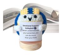 Lueear Décoration de balle de crochet | positive au crochet en forme de balle de baseball - Ornement inspirant à tricoter sur le thème du sport avec carte pour camarades de classe, amis