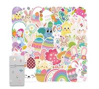 Lueear Lot de 50 autocollants en forme d'animaux mignons pour journal intime - Autocollants mignons de lapin de Pâques - Autocollants imperméables et esthétiques pour adolescents, filles, garçons,