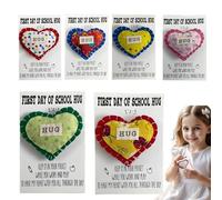 Lueear Lot de 6 cœurs de poche pour premier jour d'école - Décorations de fin d'année scolaire pour anniversaire, Thanksgiving, tout-petits, filles et garçons
