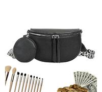 Lueear Petit sac à bandoulière pour femme, sac à dos à bandoulière décontracté, sac à bandoulière réglable pour le travail, le festival, les loisirs, la plage, les voyages, l'école, le camping, Noir