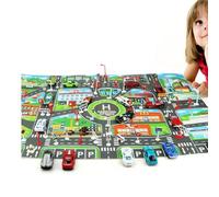 Lueear Tapis de route pour , tapis de jeu pour , carte de jeu et de circulation, tapis de jeu interaction pour pour chambre à coucher, salle de jeux