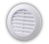 Lüftungsgitter Abschlussgitter rund Ø 80 mm weiß T42w mit Insektennetz Gitter ABS Kunststoff witterungsbeständig Insektenschutz