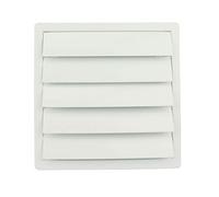 MKK Grille d'aération à lamelles - Protection Contre Les intempéries - en Plastique - 170 x 170 mm - Carré - Diamètre : 125 mm - Blanc