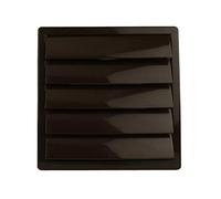 MKK Grille d'aération à lamelles - Protection Contre Les intempéries - en Plastique - 170 x 170 mm - Carré - Diamètre : 150 mm - Marron