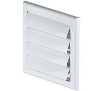 Grille d'aération avec lamelles mobiles - Filet anti-insectes - Clapet anti-retour - Blanc - Diamètre : 100 mm