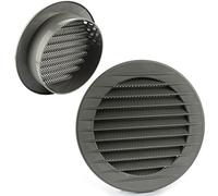 Lüftungsgitter rund Ø 100 mm Insektenschutz Abschlussgitter ABS Kunststoff witterungsbeständig L2 Grau