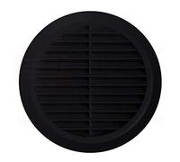 Lüftungsgitter Rund Insektennetz Abluftgitter Insektenschutz Kunststoff Ø 70 mm schwarz