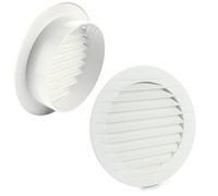 MKK Grille d'aération extérieure - Moustiquaire - Blanc, Gris, Marron, Anthracite, Rouge Brique, 60, 70, 80, 90, 100, 110, 120, 125, 150, 160 mm, Blanc, diamètre : 110 mm