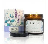 Luéna - Bougie parfumées au soja premium 250 ml | Faite à la main | 55 heures de combustion | Idée cadeau parfaite (Eucalyptus)