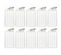 LuenHego Lot de 10 porte-clés en plastique avec étiquettes et porte-clés, semi-transparents, USB, étiquettes d'identification, étiquettes de nom de bagages