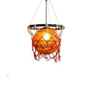 LUEPEICAI Rétro Créatif Basketball Pendentif Lampe Ronde Boule Sport Thème Art Lampe Suspendue Enfants Chambre Restaurant Bar Café Décoration Lumières E27