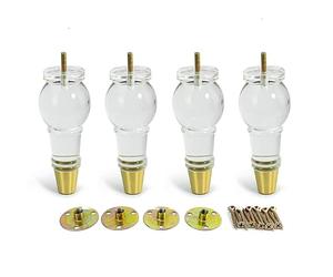 LUFAA Pieds de Meubles en Acrylique 7.1 Pouces Remplacement canapé Pieds Armoire Moderne Clair décor Bricolage Jambes Style Classique Charge 800lbs 4 pièces/Ensemble