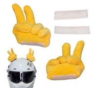 Lufaze Accessoires de décoration de casque de moto, peluche jaune main drôle de geste, accessoires de casque de vélo - Pour hommes, femmes et adolescents qui aiment faire du vélo, du vélo et