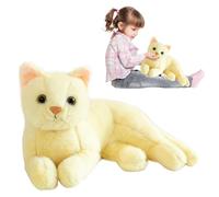 Lufaze Doudou Chat - Peluche Chat - Coussin 3D - Peluche Mignonne - Jouet réaliste pour Les