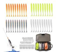 Lufaze Leurre souple - Leurre à truite réaliste avec crochet - Leurre souple avec queue paddle, pêcheur, crappie, shad