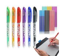 Lufaze Lot de 6 stylos gel effaçables à la chaleur de différentes couleurs pour écrire un journal | Idéal pour écrire, prendre des notes et faire ses devoirs - Sans corrections gênantes