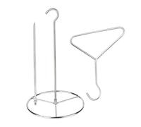 Lufaze Support de friteuse à dinde | Grille verticale en acier inoxydable avec crochet de levage | Ensemble de support pour friteuse à dinde pour Thanksgiving, arrière-cour, pique-nique, camping