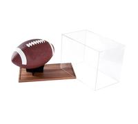 Lufaze Vitrine en acrylique avec socle en bois, 30 cm x 20,8 cm x 17,8 cm, base en bois transparent, grande vitrine acrylique, pour bureau à domicile, football, modélisme, souvenirs, statues d'action