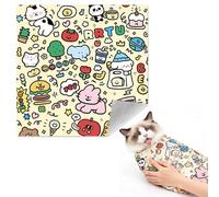 Lufdegim Cat Grooming Wrap - Serviette de toilettage pour chat - Auto-adhésive - 70 x 70 cm - Anti-morsure et résistante aux rayures - Pour couper les griffes - Menottes pour le soin des ongles